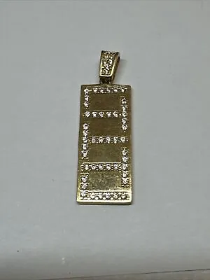 9ct Gold Cz Ingot Pendant • £99