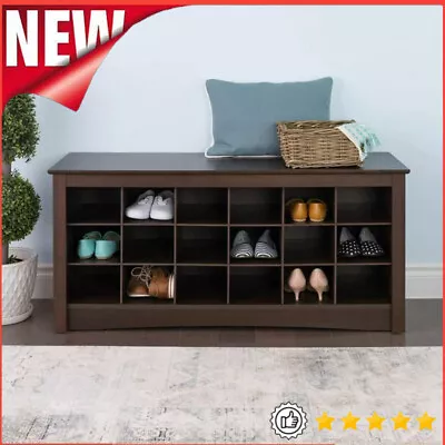 Cubby Bench 18 Pair Shoe Storage Organizer Home Dual-purposed Foyer Mudroom New • $160.25