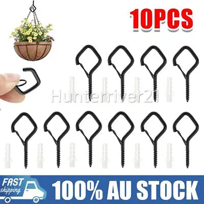 10Pcs Cup Screw-in Hooks Set 40lbs Square Snap Hanging Hook With Nut Driver OZ • $10.40