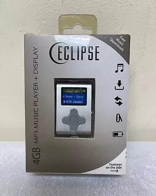 NEW NIB Eclipse 4GB MP3 AUDIO Player SILVER Fit CLIP  HOLDS UP TO 2000 SONGS • $29.94