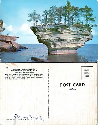 Michigan Port Austin Pointe Aux Barques Turnip Rock Written On VTG Postcard • $9.89