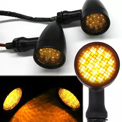 Black Motorcycle Bullet LED Turn Signal Blinker Brake Lights For Harley Davidson • $19.33