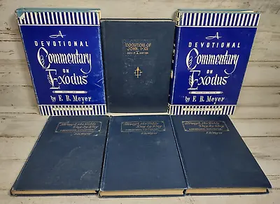 Lot Of 6 Bible Commentaries By Rev F B Meyer Through The Bible Exodus Hardcover • $55.15