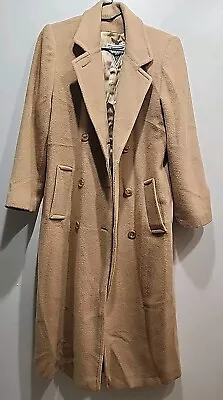 Vintage Marvin Richards  Camel Hair Coat Tan Trench Super Plush Size 2  • $45