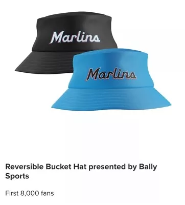 Miami Marlins Reversible Bucket Hat SGA 4/14/24 Presale • $16.99
