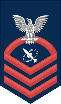 Missile Technician MT Navy Chief E-7 Red 5.5  Rank Sticker / Decal • $7.49