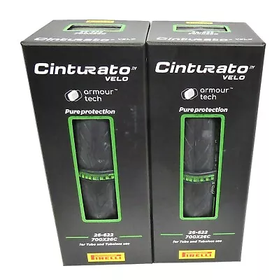 Pirelli Cinturato Velo 700x26 Pair Black Tubeless Ready • $210.97