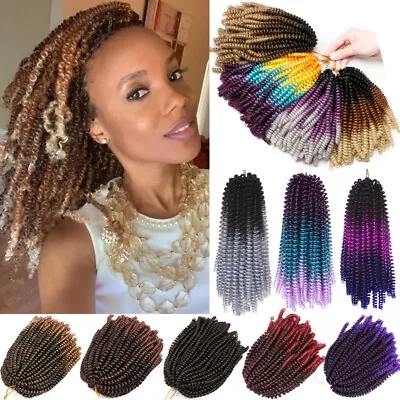8  Spring Twist Passion Braids Afro Wavy Crochet Braiding Curly Hair Extensions • £6.34