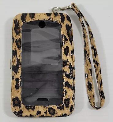 N) Leopard Print IPhone 5 Cell Phone Case Wristlet Credit Card License ID Wallet • $4.99