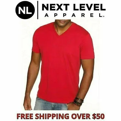 Next Level Men's Premium Sueded V-Neck T-shirt  Solid Vee Neck Tee XS-2XL 6440 • $11.99