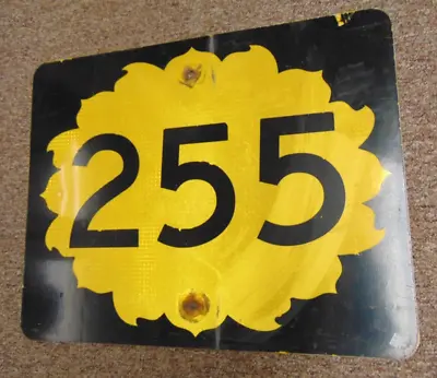 Vintage Kansas State Highway Sign Sun Flower Route 255 Man Cave Original • $74