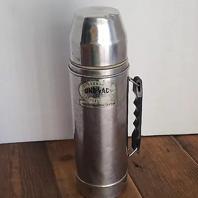 Vintage UNO-VAC Thermos Stainless Steel Unbreakable Made In USA 8 Cup 13  • $21.99