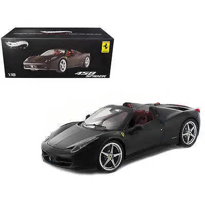 Hot Wheels 1/18 Diecast Car Ferrari 458 Italia Spider Elite Edition Matt Black • $118.76