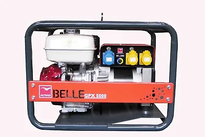 NEW BELLE GPX5000 GENERATOR 4.0kVA  HONDA GX270 PETROL ENGINE 110v 230v SITE • £1285