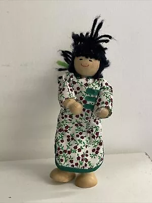 Japanese Dolls House Wooden Doll Bendy Legs Japanese • £0.99