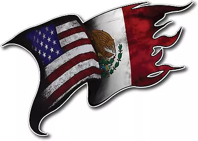 USA American Mexico Mexican Pride Country Flag Decal Sticker Tattered • $4.32