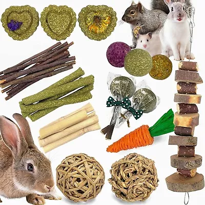 Rabbit Chew Toys Guinea Pig Toys Bunny Toys Natural Timothy Hay Sticks Hamster C • $11.99