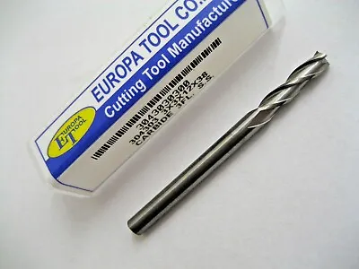 3mm CARBIDE END MILL SLOT DRILL 3 FLUTED EUROPA TOOL 3043030300  P282 • £10.10