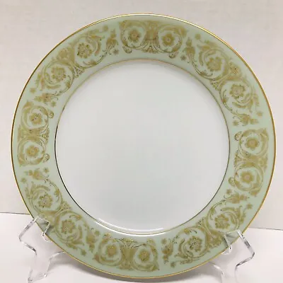 Noritake Japan Viscount Salad Dessert Plates  8.25  Green Gold White Set Of 4 • $14.35