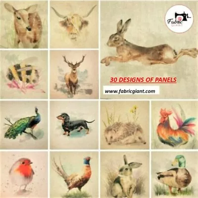 £5.65 • Buy ANIMAL CUSHION & BAG PANELS By Chatham Glyn - Cotton Fabric ** 30 NEW DESIGN **