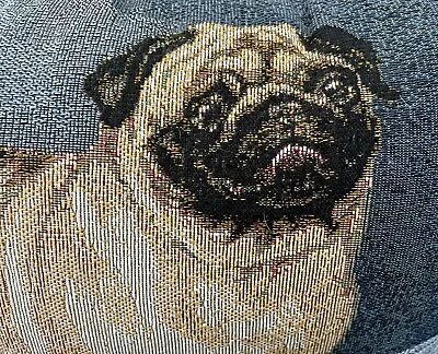 Vintage Pug Dog Tapestry Lumbar Pillow 16x12 Linda Picken For Couch Sofa • $22