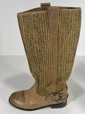 $39.90 • Buy Anthropologie Schuler & Sons Women’s Leather Boots Sz 7.5 Dakota Woven Riding