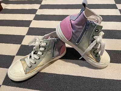 Mini Boden High Top Sneakers - Pastel Ombre Zippers - Size 33/US 2 • $19