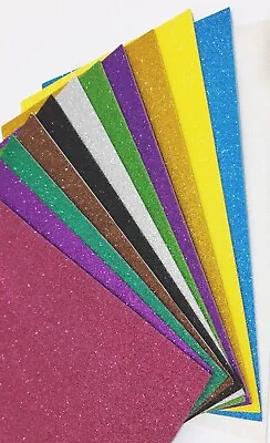 A4 Glitter Foam Sheets In 10 Different Colours Per Pack - 2mm Thickness Approx • £6.99