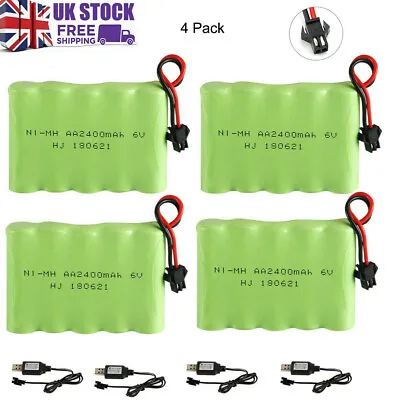 £39.99 • Buy 4x6V 2400mAh Ni-MH AA Rechargeable Battery Pack With SM-2P 2Pin Plug USB Charger