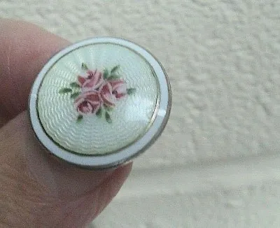 Norwegian Sterling Silver & Enamel Roses Brooch 1910/20s - Marius Hammer Norway • £108.99