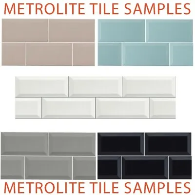 Metrolite Bevelled Edge Brick Effect Tile Samples Ceramic Wall Tiles • £1.50