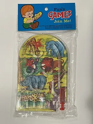 Vintage Toy Pinball Pocket Game Mini Safari Fun N Games New Old Stock NOS 1960s • $11.99