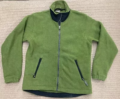 Ibex Jacket Mens Medium Full Zip Mock Neck Green 100% Wool USA • $60