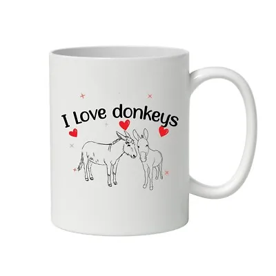 I Love Donkeys Mug Personalised Gift Customised Name • £14.95