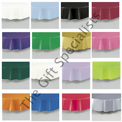 Round Tablecloth Tableware - Party Table Cover 84  Diameter -many Solid Colours! • £1.97