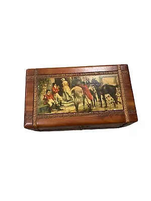 W. T. Grant Company Antique Wooden Hunting Lithograph Wooden Box 1906 (?) • $51.75