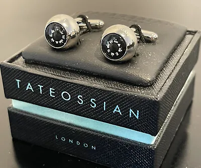 TATEOSSIAN LONDON Vintage Platin Tone Nautical Water Compass Cufflinks *NEW BOX* • $100