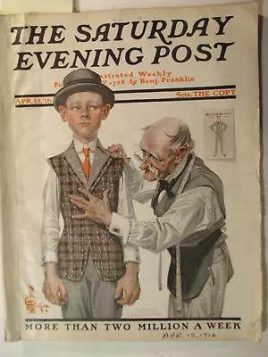 1916Apr Saturday Evening Post JC Leyendecker Cover Young Boy At Tailors Complet • $24.16