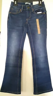 MUDD Blue Jeans Size 7 Mid Rise Skinny Bootcut Leg Opening Adj Waist NWT FS/H • $24.99