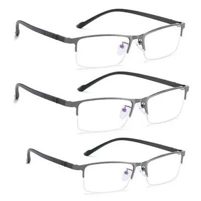 £9.99 • Buy 3 Pack Designer Reading Glasses Spring Hinges Metal  +1.5 2.0 2.5 3.0 3.5 UV  UK
