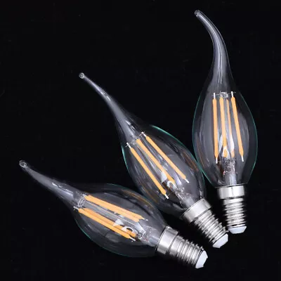 3pcs Candle Bulb Flame Tip Bulb E14 Dimmable LED Filament Bulbs • $12.28