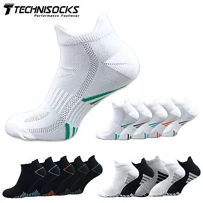 Mens 5 Pack Trainer Liner Socks Invisible Gym Running Cushioned Socks Size 6-11 • £5.99