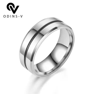 Fashion Mens Wedding Band Silver Celtic Dragon Titanium Steel Minimal Rings UK • £4.99