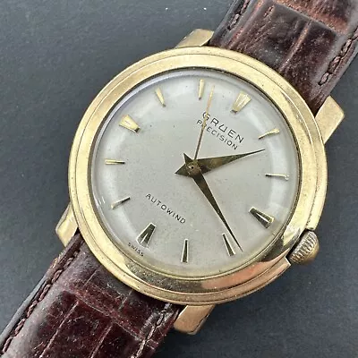 1950's Men's Gruen Precision Autowind Bumper Auto 34MM 17j Wristwatch-Runs 462SS • $149.95