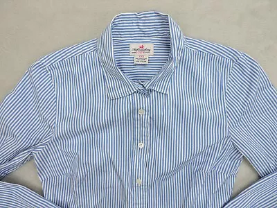 J. Crew Haberdashery Blue White Striped Top Shirt Womens Size XXS Office Clothes • $14.95