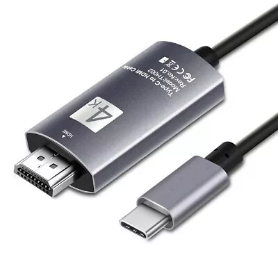 Type C To HDMI USBC 3 TV 4K HDTV Cable For Samsung Galaxy S24 S23 S22 S21 S10 S9 • £11.99