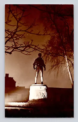 Postcard RPPC New Jersey Hackensack NJ Soldier Sailor War Monument Night 1990s  • $3