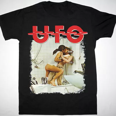 UFO Band Graphic Shirt Funny Birthday Black Cotton Tee Vintage Gift Men Women • $24.95