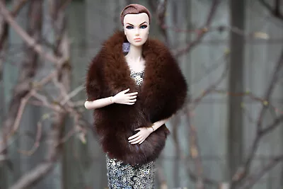 Mahogany Brown Mink Fur Wrap For Fashion Royalty Silkstone Barbie Doll~dimitha • $49