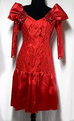 Vintage Lipstick Red Formal 80’s Homecoming/prom Halloween Party Dress.  • $98